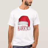 Whimsical Red Painted Santa Hat T-shirt (Voorkant)