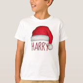 Whimsical Red Painted Santa Hat T-shirt (Voorkant)