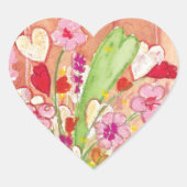 Whimsical Red Painting Hart Sticker (Voorkant)