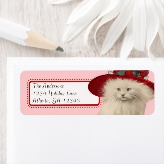 Whimsical  Red Pet Club Return Address Etiket (Insitu)
