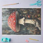 Whimsical Red Pet Mushroom Illustration Tissuepapier (Craft)
