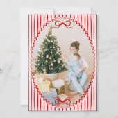 Whimsical Red Pink Hand Drawn Christmas Photo  Feestdagenkaart (Achterkant)