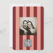 Whimsical Red Pink Striped Scribble  Wedding  Kaart (Achterkant)