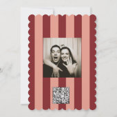 Whimsical Red Pink Striped Scribble  Wedding  Kaart (Achterkant)