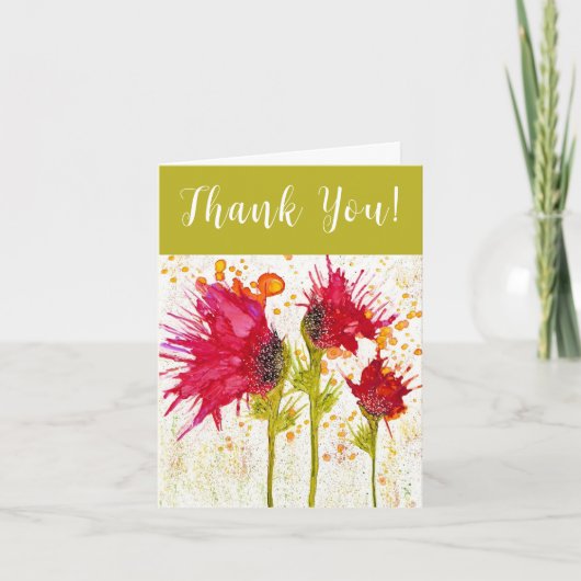 Whimsical Red Poppies Wenskaart Feestdagen Kaart (Voorkant)