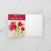 Whimsical Red Poppies Wenskaart Feestdagen Kaart (Binnen)