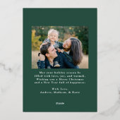 Whimsical Red Ribbon en Greenery 2 Foto Folie Feestdagenkaart (Achterkant)