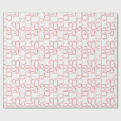 Whimsical Red Ribbon Frame Holiday Cadeaupapier (Vlak)