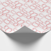 Whimsical Red Ribbon Frame Holiday Cadeaupapier (Hoek)