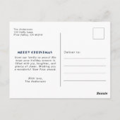 Whimsical Red Ribbon Pet Foto Vrolijk Kerstfeest Briefkaart (Achterkant)