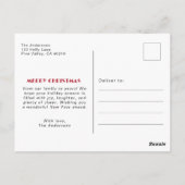 Whimsical Red Ribbon Pet Foto Vrolijk Kerstfeest Briefkaart (Achterkant)