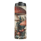 Whimsical Red Toadstool Mushroom Forest Thermosbeker (Voorkant)