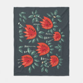 Whimsical Red Tulips Floral Art – Abstracte lente Fleece Deken (Voorkant)