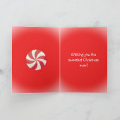 Whimsical Red & White Snoep Threaded kerstboom Feestdagen Kaart (Binnen)