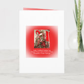 Whimsical Red & White Snoep Threaded kerstboom Feestdagen Kaart (Achterkant)