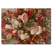 Whimsical Red & White Snoep Threaded kerstboom Snijplank (Voorkant)