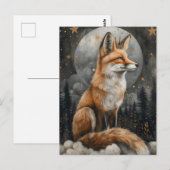 Whimsical Regal Red Fox in Mystic Moonlight Briefkaart (Voorkant / Achterkant)