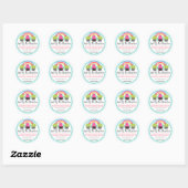 Whimsical Regenboog en Cupcakes Bakkerij Verpakkin Ronde Sticker (Vel)