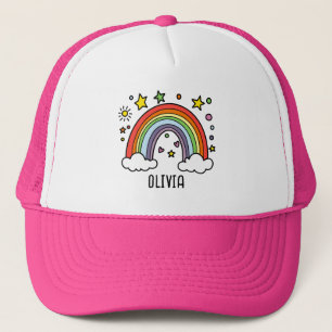Whimsical regenboog gepersonaliseerde meisjes trucker pet