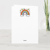 Whimsical regenboog gepersonaliseerde meisjes verj kaart (Achterkant)