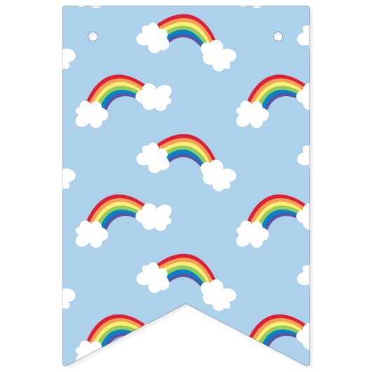 Whimsical Regenboog Multi Gekleurde Verjaardag Ban Vlaggetjes (Eerste vlag)