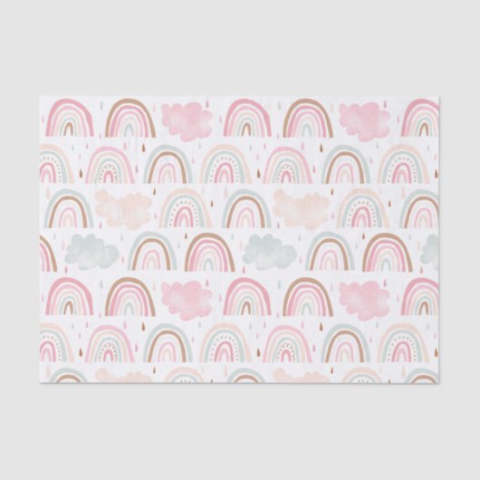 Whimsical regenboogpatroon Modern Tissuepapier (Voorkant)