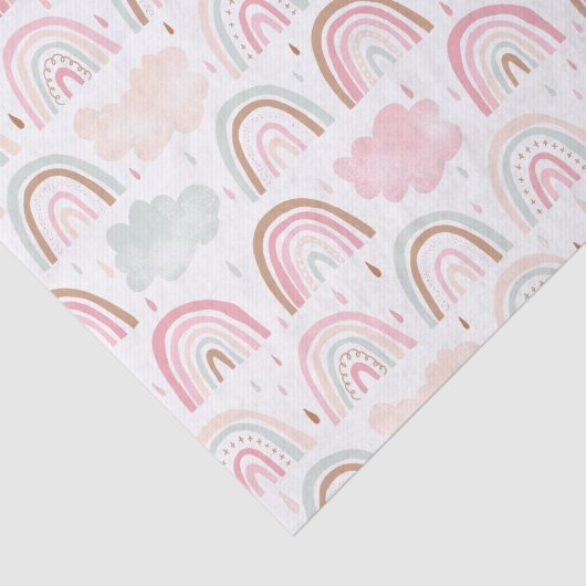 Whimsical regenboogpatroon Modern Tissuepapier (Detail)