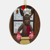 Whimsical Reindeer Chef Keramisch Ornament (Rechts)