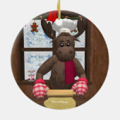 Whimsical Reindeer Chef Keramisch Ornament (Achterkant)