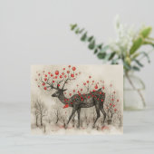 Whimsical Reindeer Christmas Flat Kaart (Staand Voorkant)