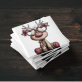 Whimsical Reindeer Hearts Christmas Magnet