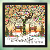 Whimsical Reindeer! "Inspiron" Windows Cling Raamsticker (Vel 3)