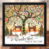 Whimsical Reindeer! "Inspiron" Windows Cling Raamsticker (Vel 2)