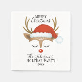 Whimsical Reindeer Kerstfeestdag Napkins Servet (Voorkant)