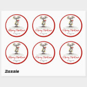 Whimsical reindeer sticker cartoon Christmas charm (Vel)