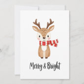 Whimsical Reindeer Watercolor Christmas Card Feestdagenkaart (Voorkant)