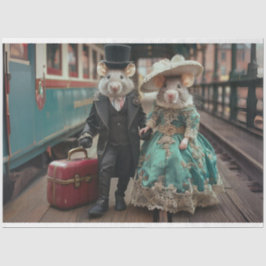 Whimsical Reizende Duo Muizen Decoupage Tissuepapier