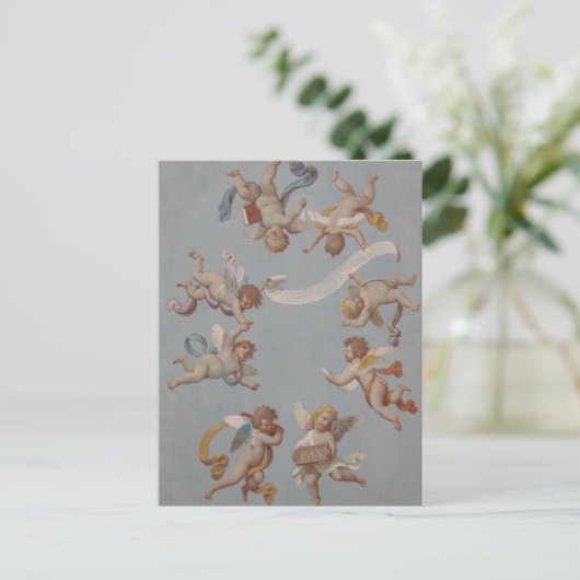 Whimsical Renaissance Cherub Angels Briefkaart (Staand voorkant)
