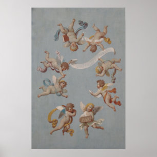 Whimsical Renaissance Cherub Angels Poster