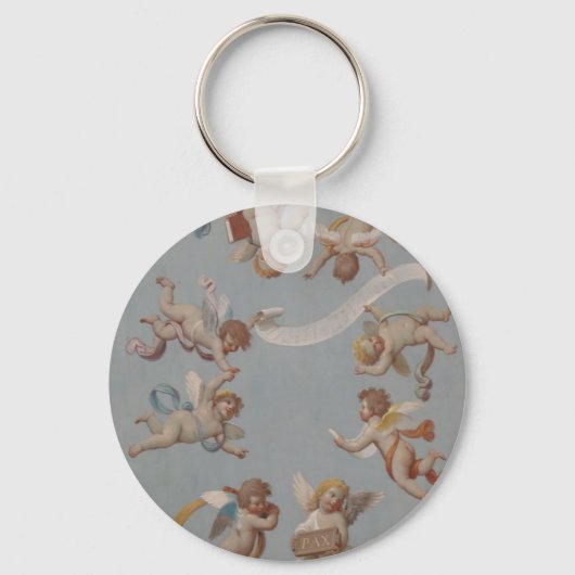 Whimsical Renaissance Cherub Angels Sleutelhanger (Voorkant)