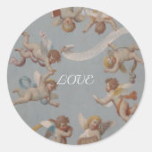 Whimsical Renaissance Cherubs Ronde Sticker (Voorkant)