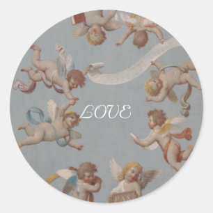 Whimsical Renaissance Cherubs Ronde Sticker