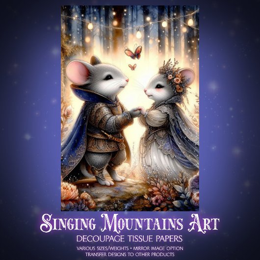 Whimsical Renaissance Mouse Enchanted Forest  Tissuepapier