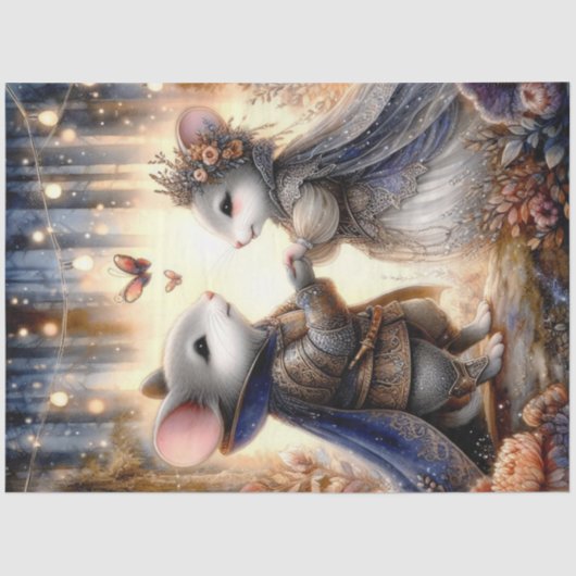 Whimsical Renaissance Mouse Enchanted Forest Tissuepapier (Voorkant)