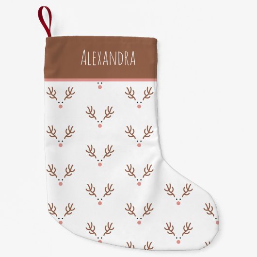 Whimsical Rendier Boho patroon Kleine Kerstsok (Voorkant)