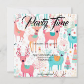 Whimsical Rendier Kerstfeest uitnodiging (Voorkant)