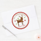 Whimsical Rendier Kerstvakantie Stickers (Envelop)