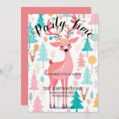 Whimsical Rendier Kerstvakantie uitnodiging (Voorkant / Achterkant)