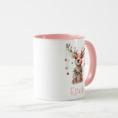 Whimsical Rendier Kerstverlichting en Ornamenten Mok (Voorkant rechts)