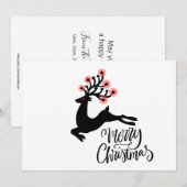 Whimsical Rendier Vrolijk Kerstfeest Feestdagenkaart (Voorkant / Achterkant)
